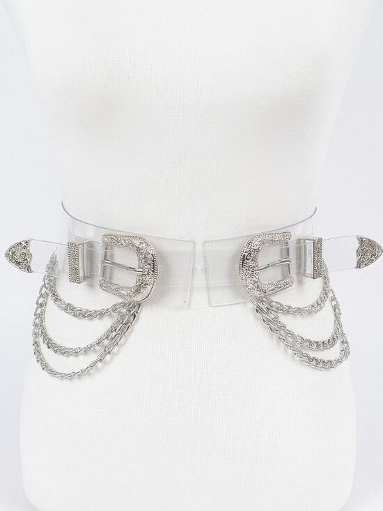 Plus Size Metal Buckle Chain Belt